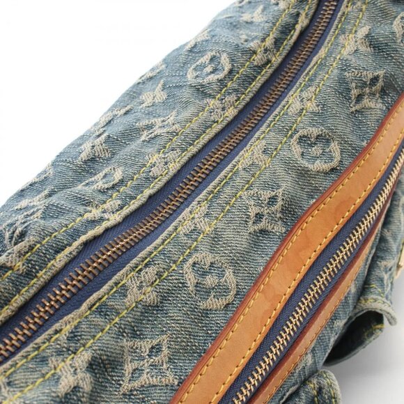LOUIS VUITTON Baggy PM Shoulder Bag Monogram denim leather Blue Used LV - Picture 8 of 12